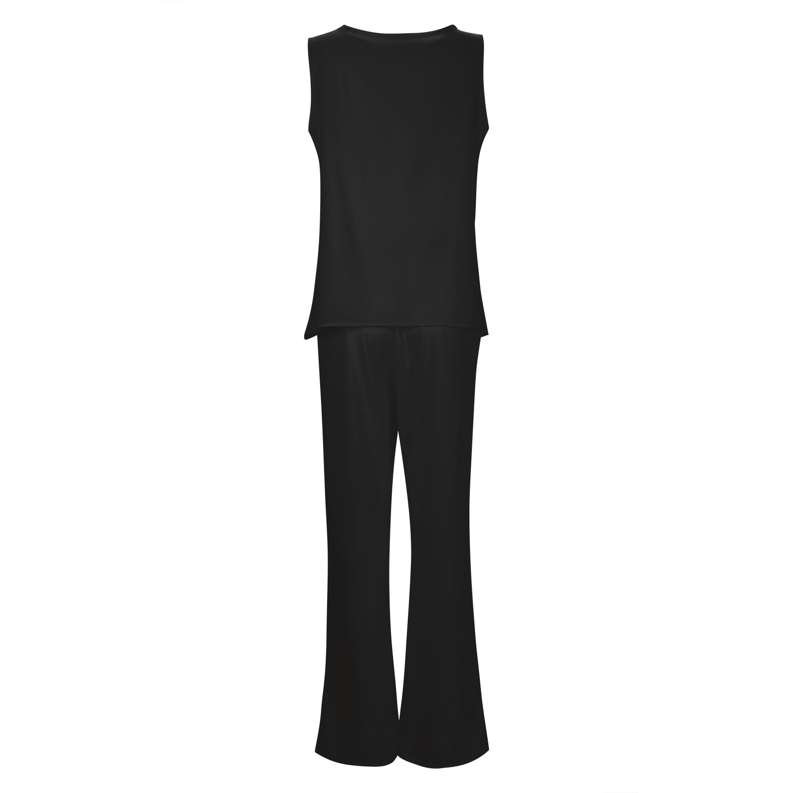 thumbnail image 5 of Conjunto de dos piezas para mujer: chaleco y pantalones anchos - Poliéster, estilo boho informal, sin mangas, cintura elástica, tallas S-XXL, para todas las estaciones, 5 of 5